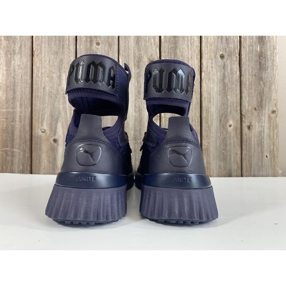 Puma Rihanna Fenty Ankle Strap Sneaker Trainer Mid BLACK/BLUE Women’s Shoe Sz 7 - Picture 5 of 9